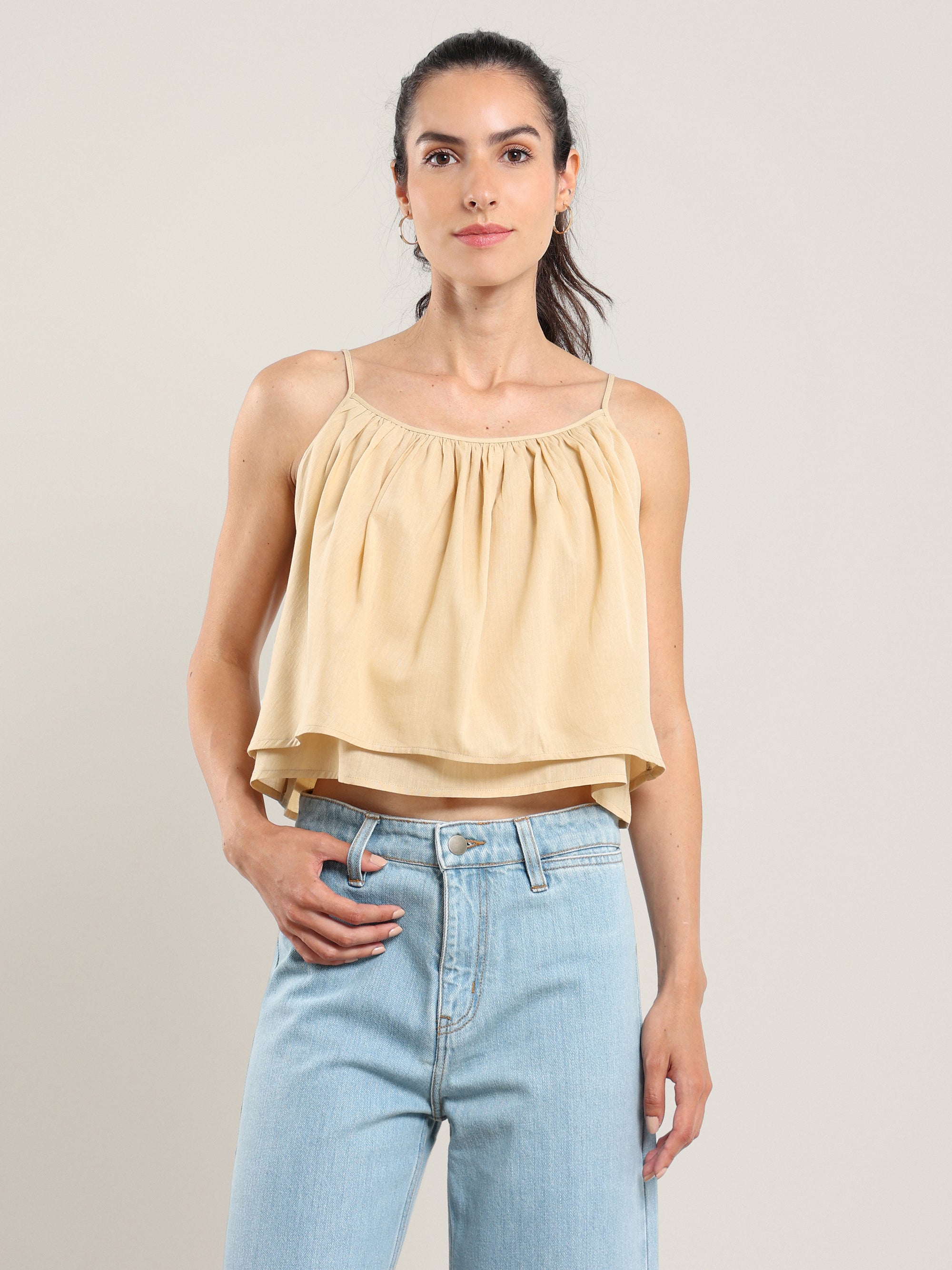 Gathered Cropped Tank