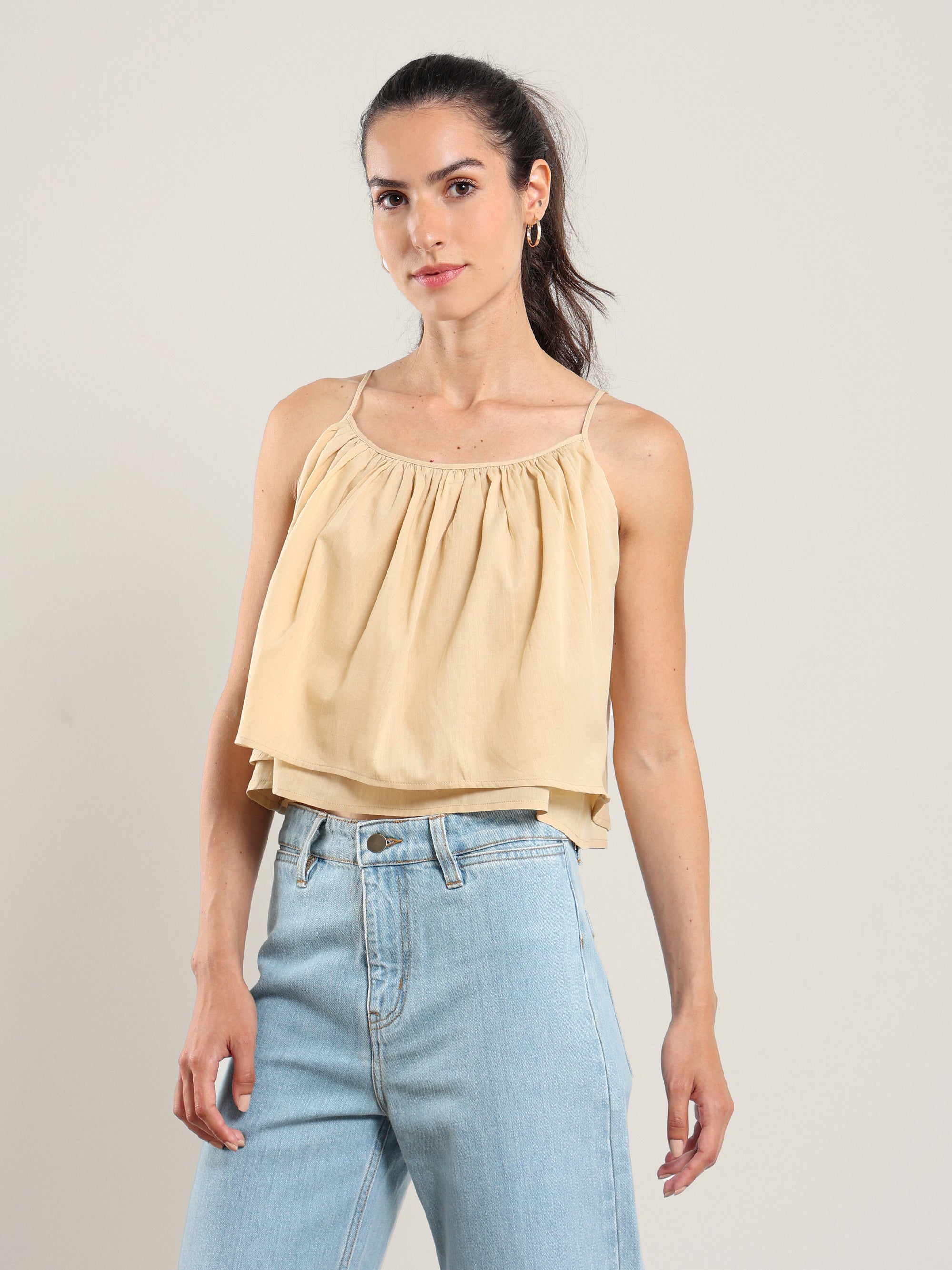 Gathered Cropped Tank