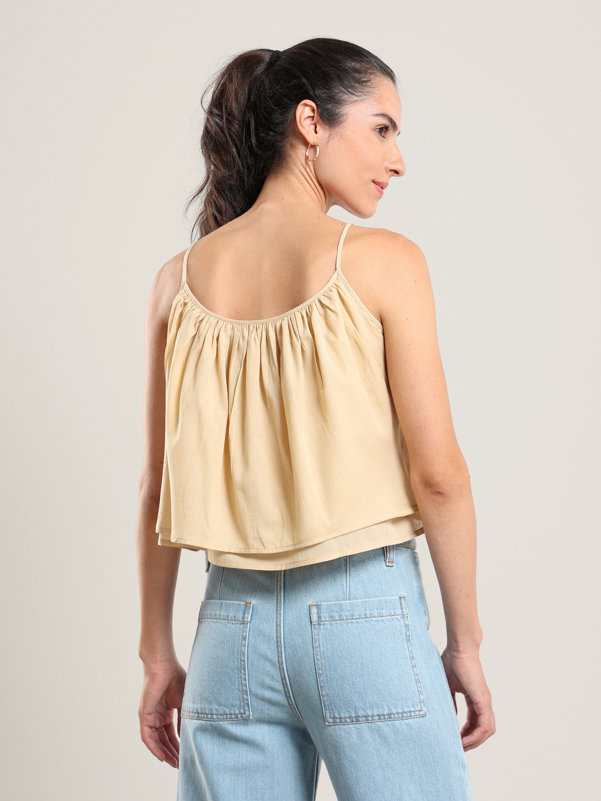 Gathered Cropped Tank