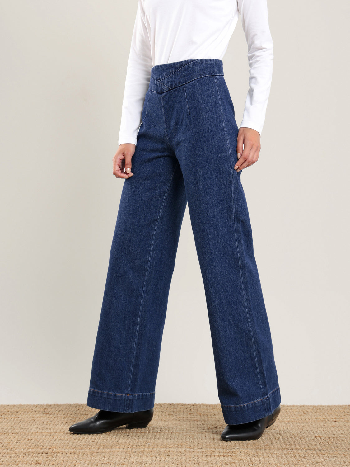 Cross Waist Wide Leg Trouser