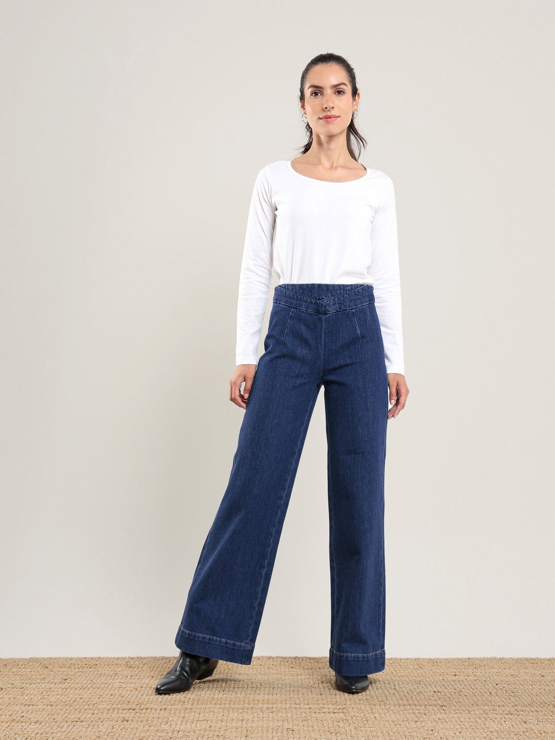 Cross Waist Wide Leg Trouser