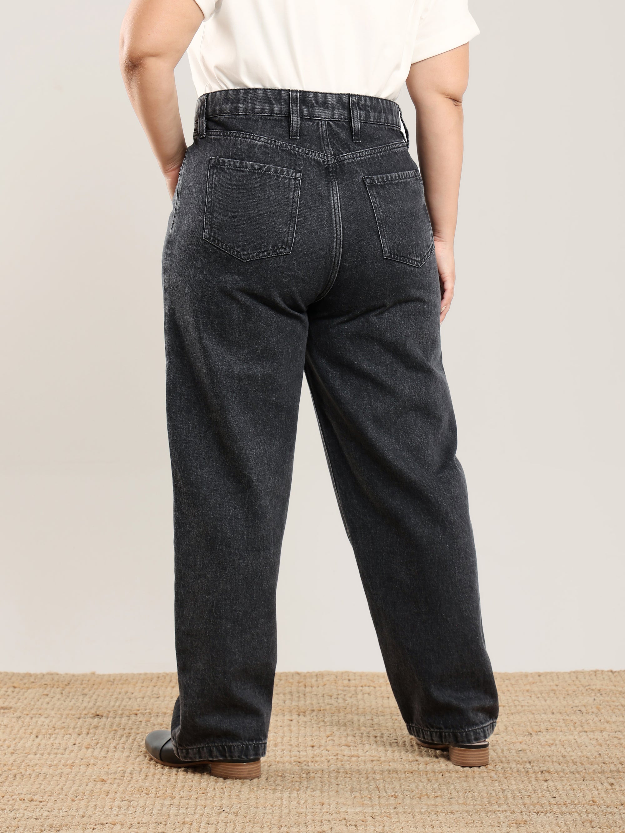 Curved Button Fly Jean