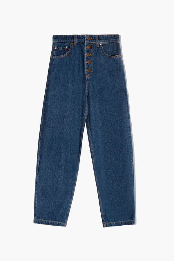 Curved Button Fly Jean