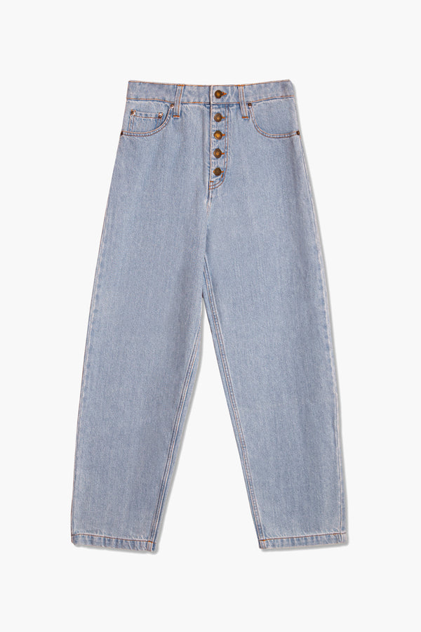 Curved Button Fly Jean