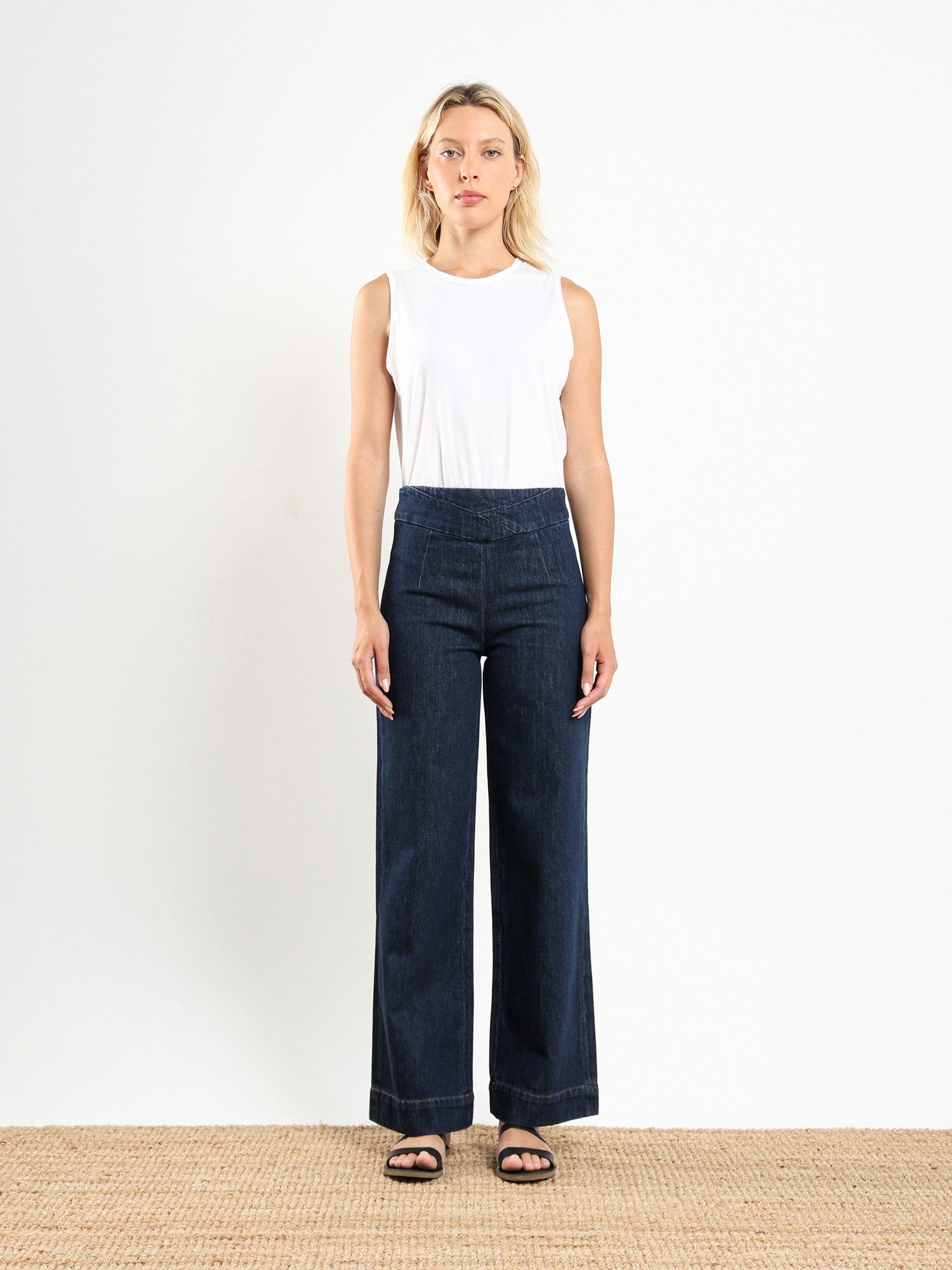 Cross Waist Wide Leg Trouser