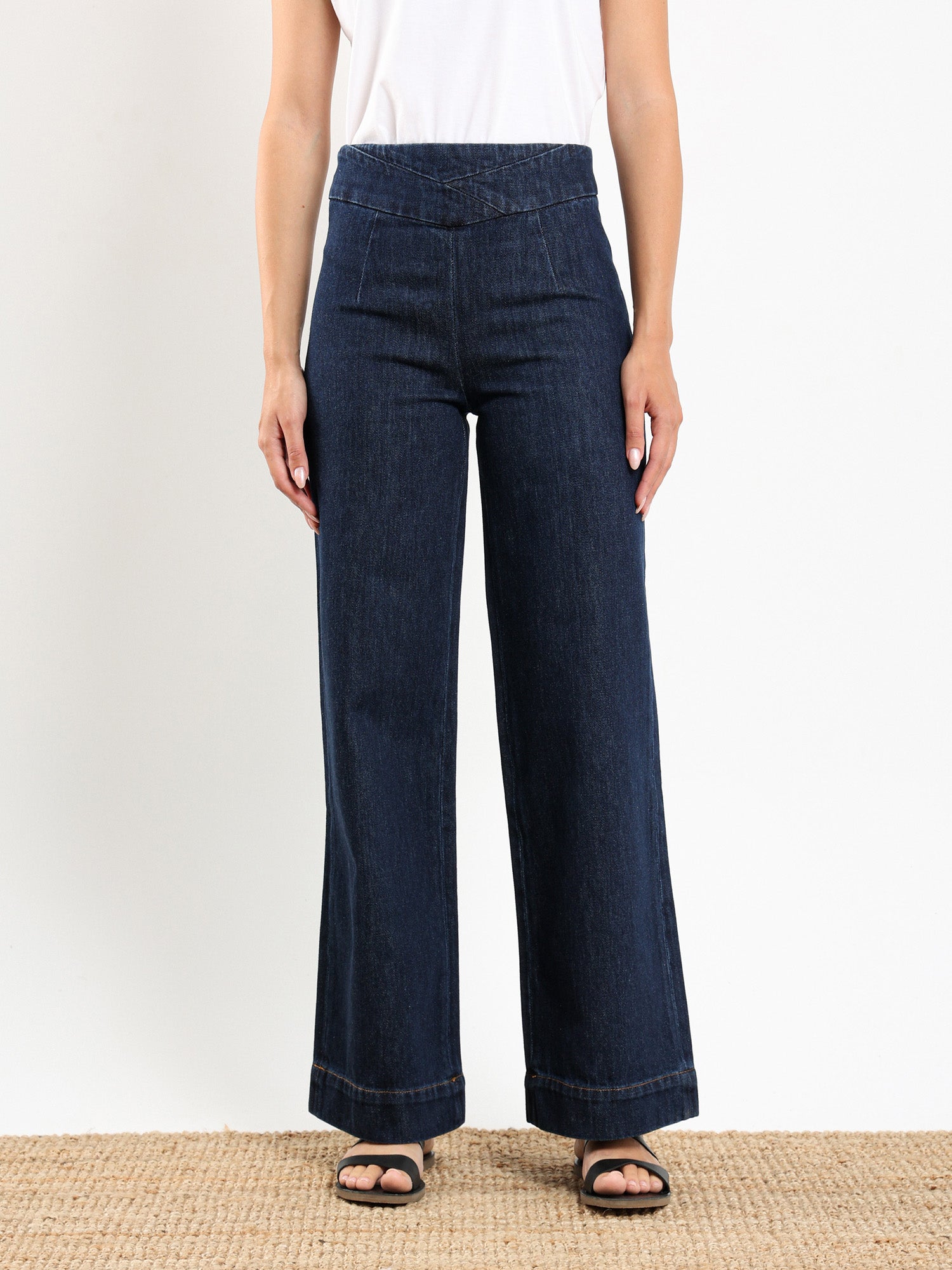 Cross Waist Wide Leg Trouser