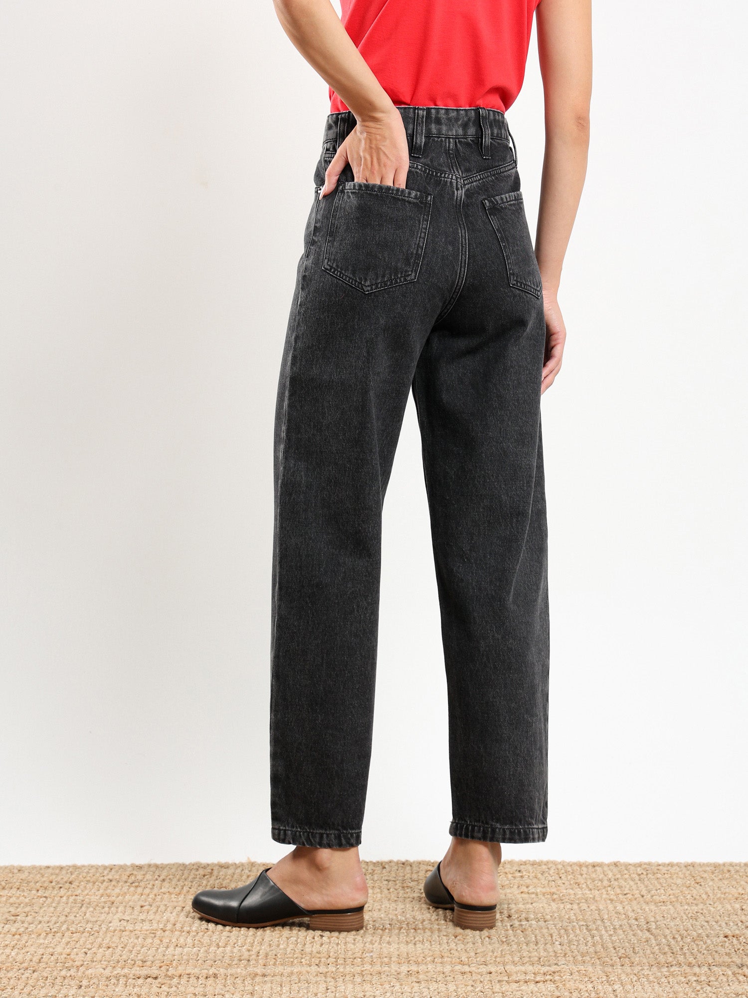 Curved Button Fly Jean