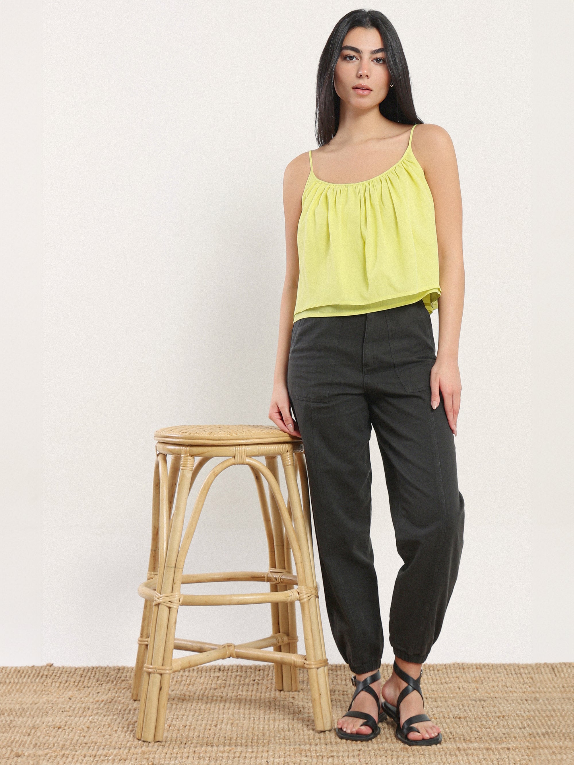 Gathered Cropped Tank