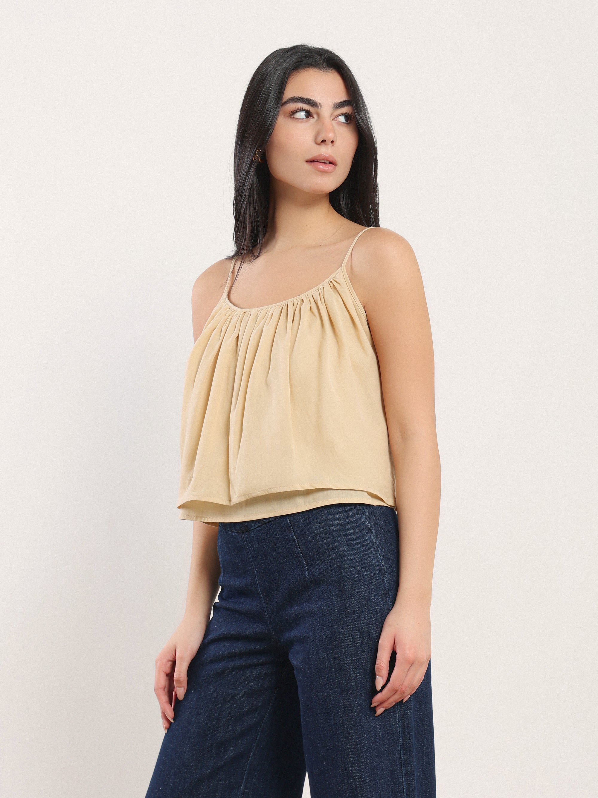 Gathered Cropped Tank