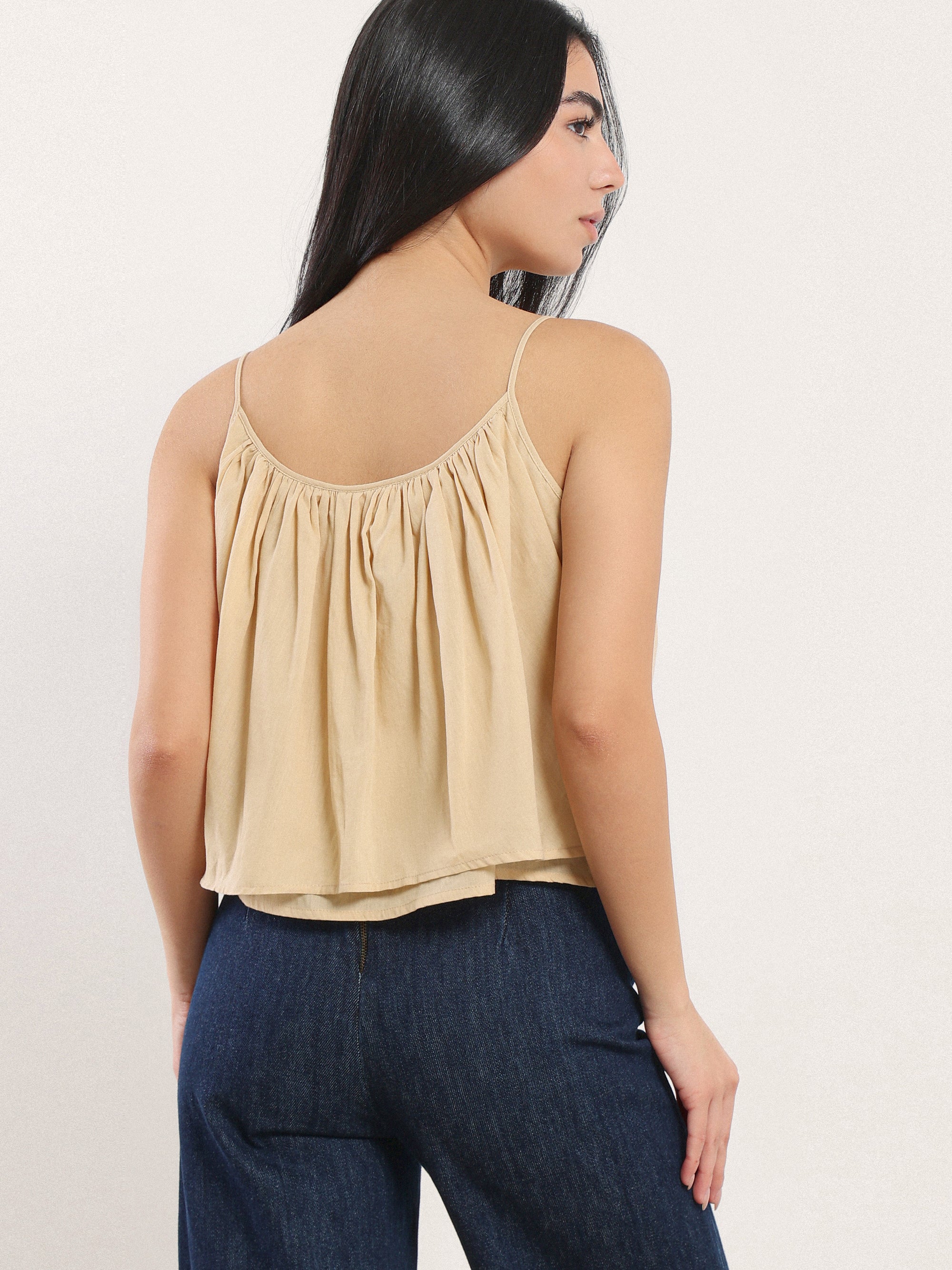 Gathered Cropped Tank