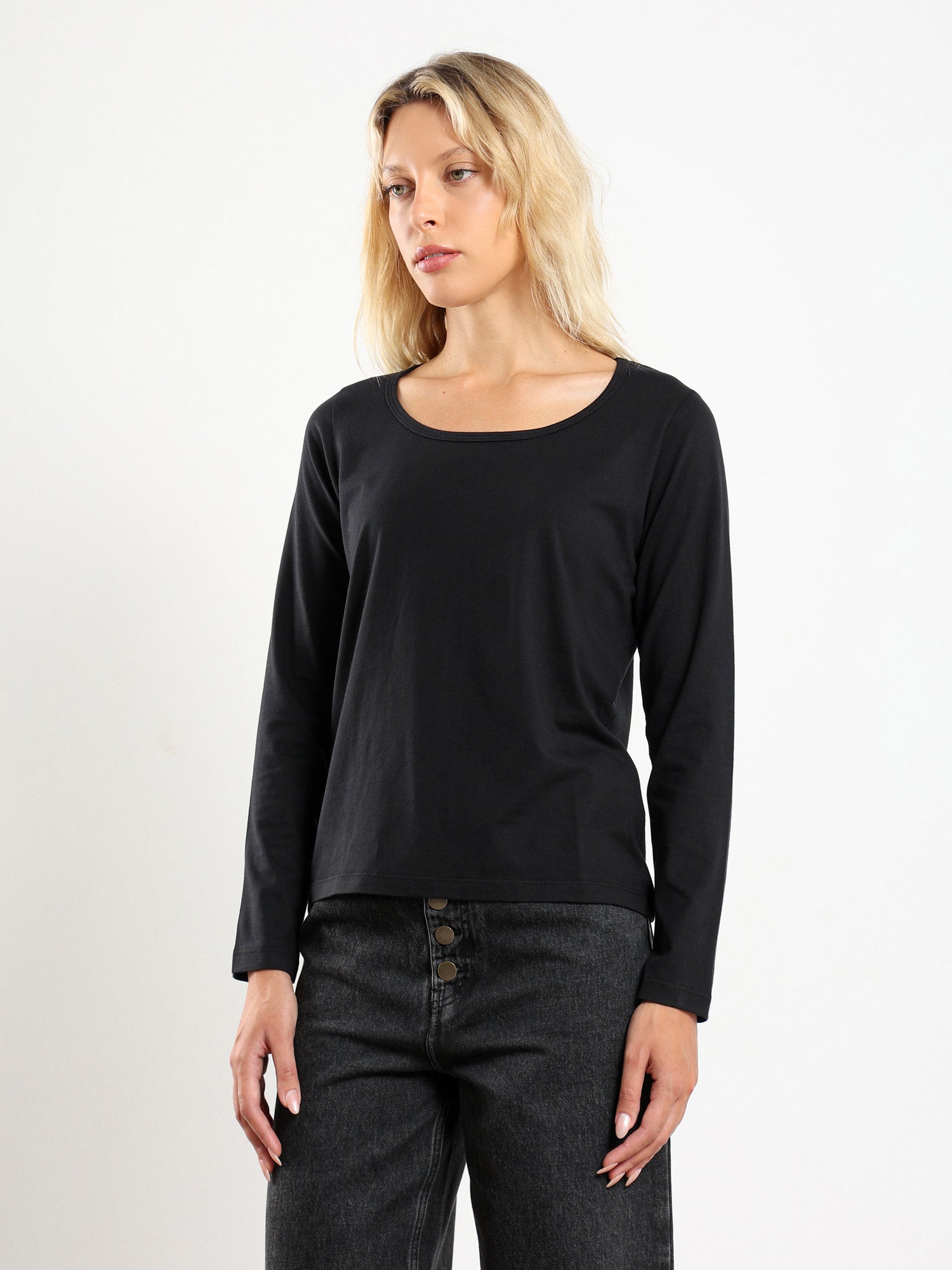 Long Sleeve Scoop Neck Top