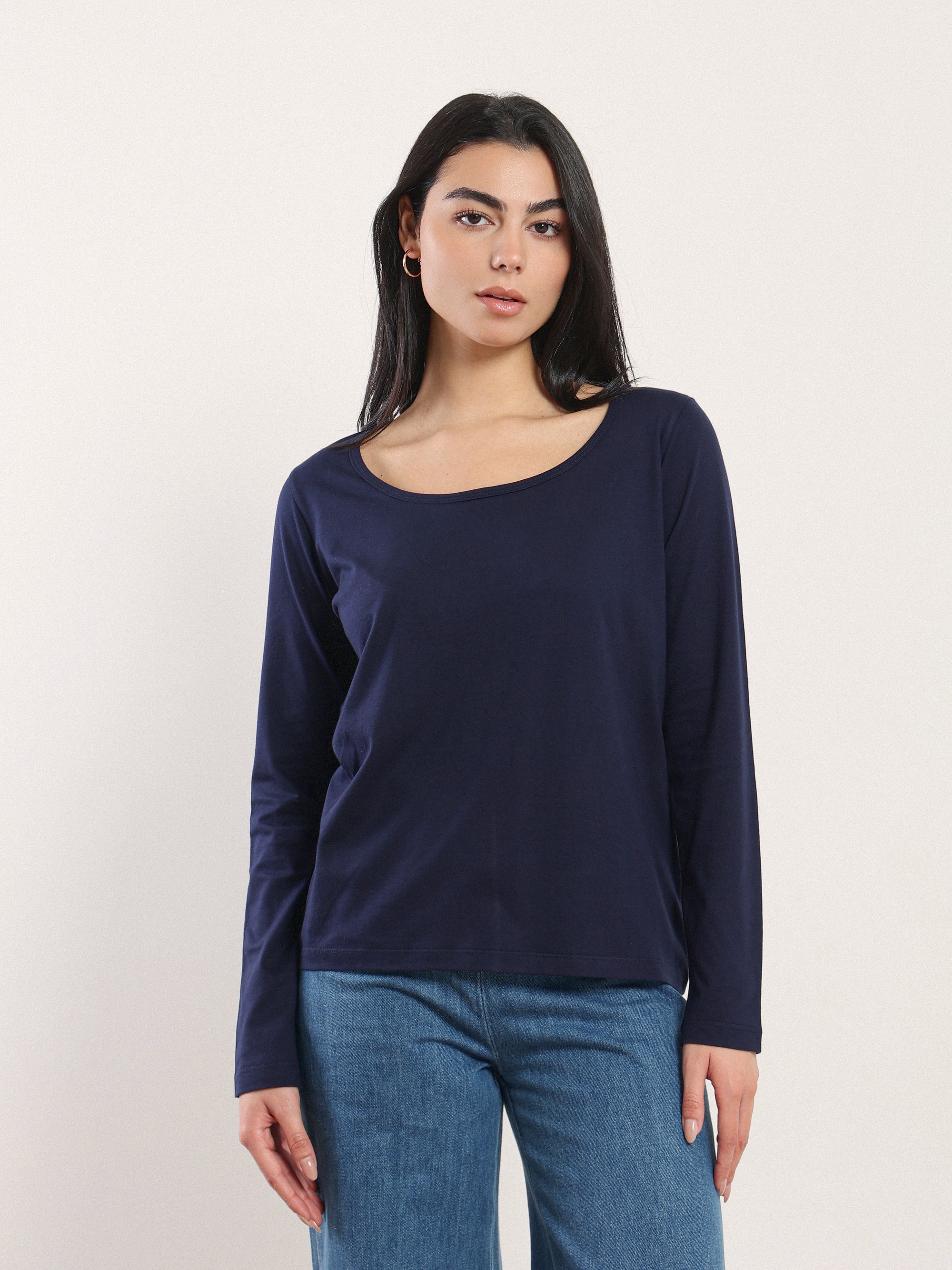 Long Sleeve Scoop Neck Top