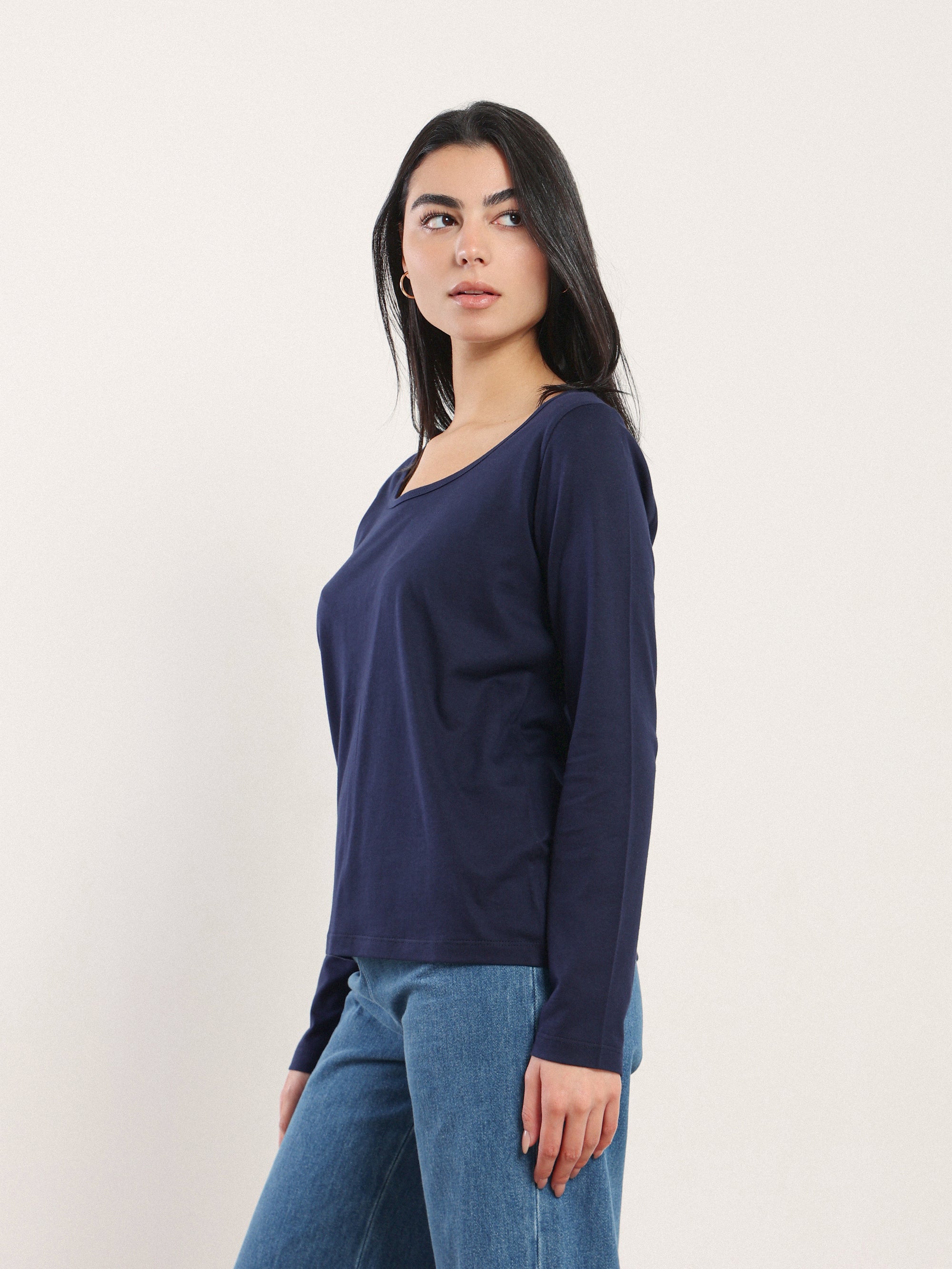 Long Sleeve Scoop Neck Top