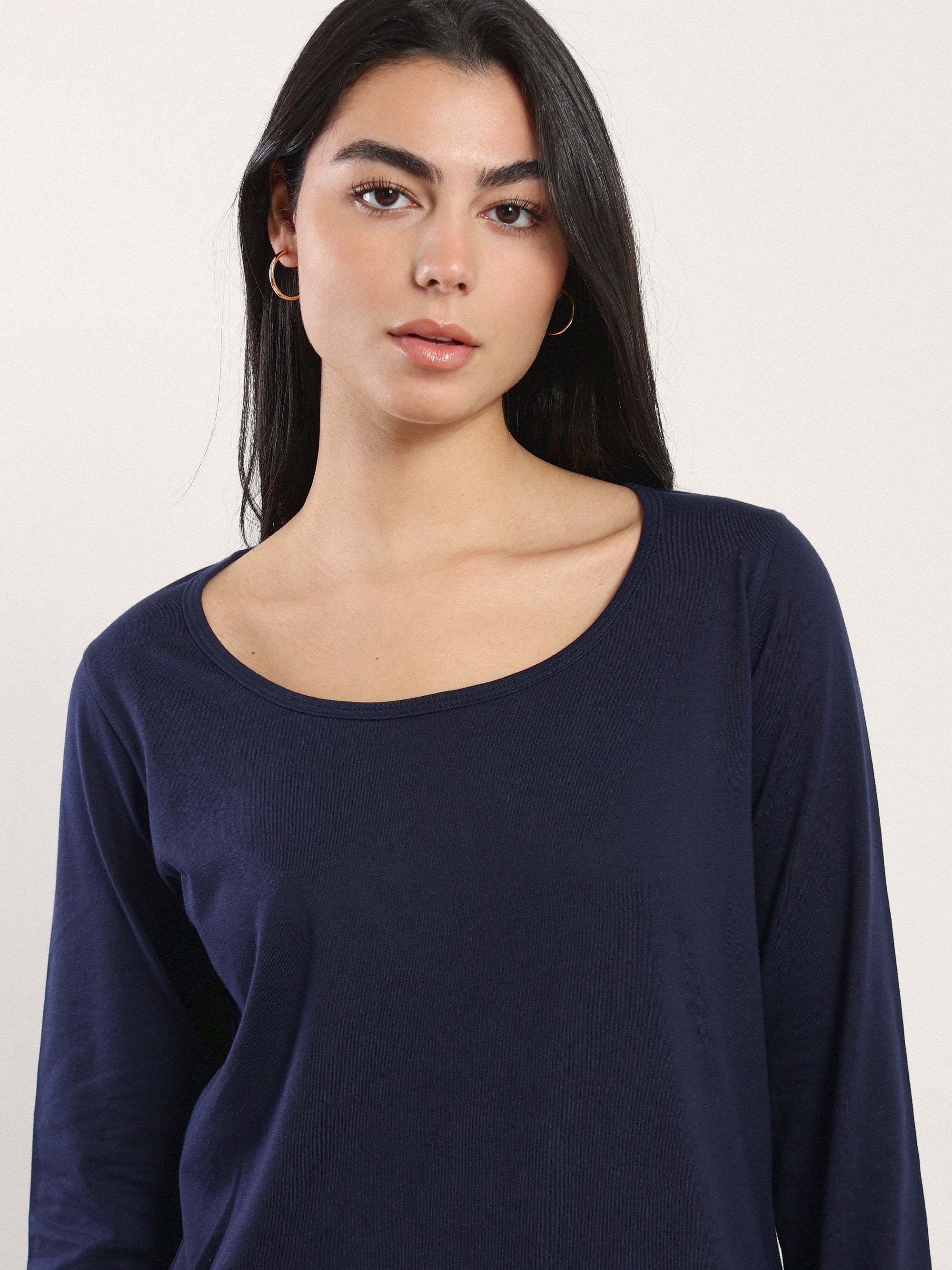 Long Sleeve Scoop Neck Top