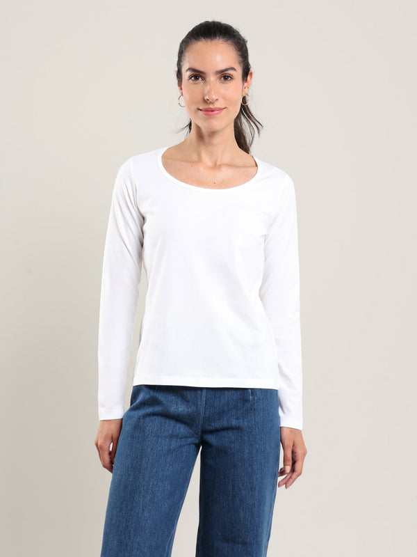 Long Sleeve Scoop Neck Top