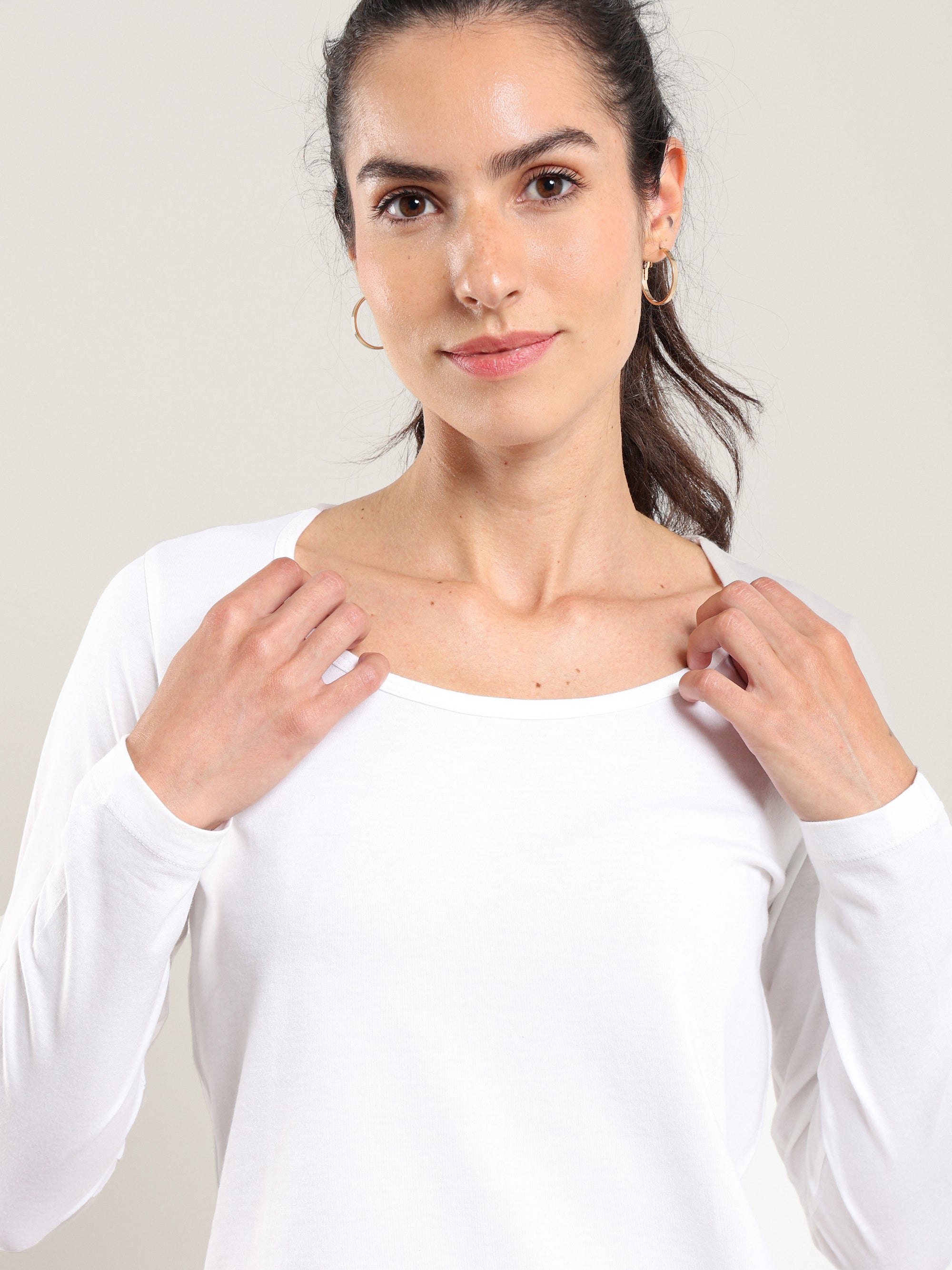 Long Sleeve Scoop Neck Top