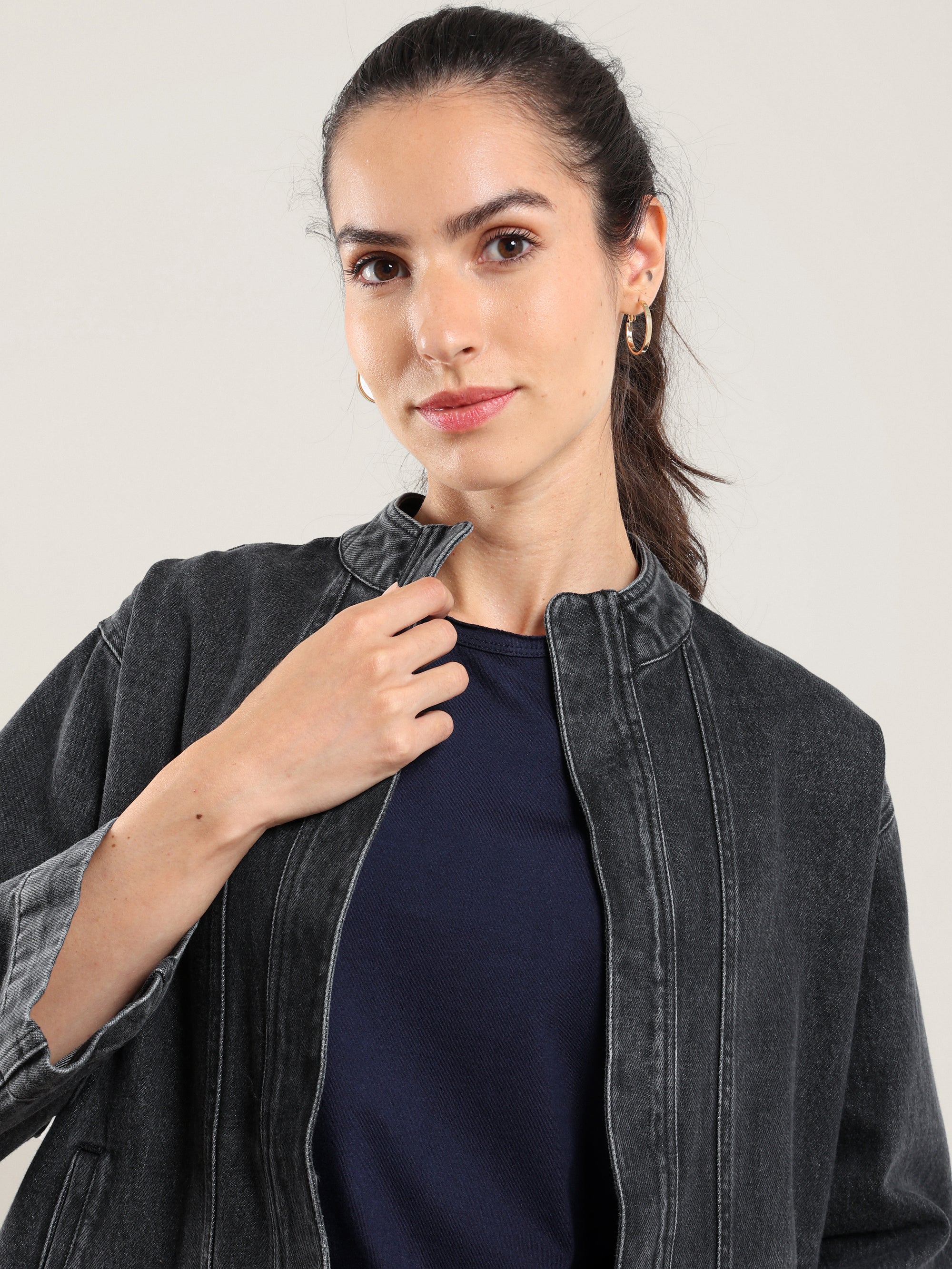 Moto Kimono Denim Jacket