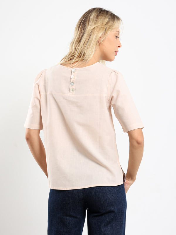 Short Sleeve Back Button Top