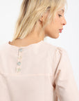 Short Sleeve Back Button Top